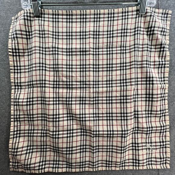 Burberry Plaid Women's Small Scarf Brown Tan - Picture 6 of 7